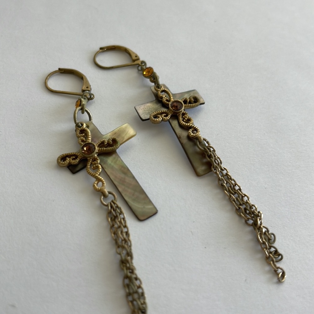 Shell Cross Earrings